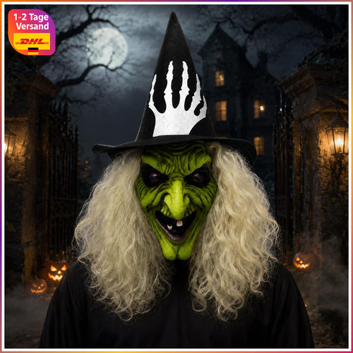 Halloween maske hexen latex - halloween,