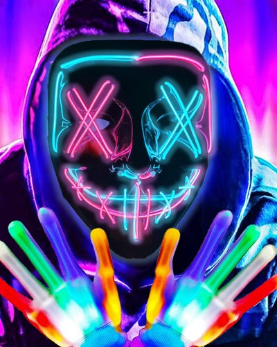 Led halloween maske handschuhe - maske,