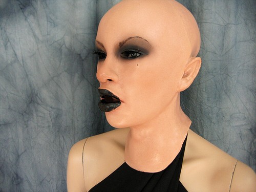 Latexmaske dark angel wimpern - dark,
