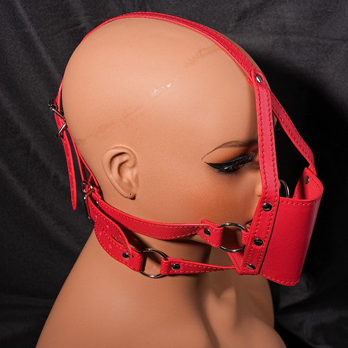 Leder kopfmaske mit ball - pu-leder,