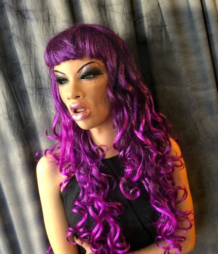 Latexmaske pink purple angel - pink,