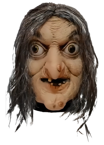 Gruselige hexe maske - alte, frau