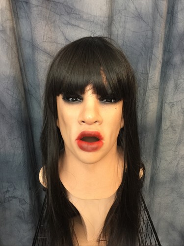 Latexmaske angelina red - latexmaske,